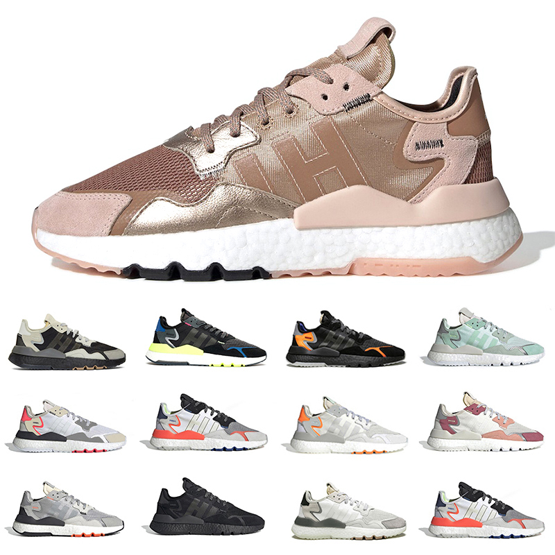 

Mens sneakers Nite jogger shoes Rose Gold 3M White Red Silver Metallic Blue Pride Periwinkle Hi Res Grey Two Solar Orange Grey Pack men women trainers sports shoe, Item#36