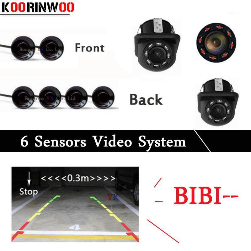 

Koorinwoo Dual Core CPU Car Parking Sensors 6 Radars IP68 Front BIBI Alarm Parking Probe Parktronic Car-detector Rearview camera1