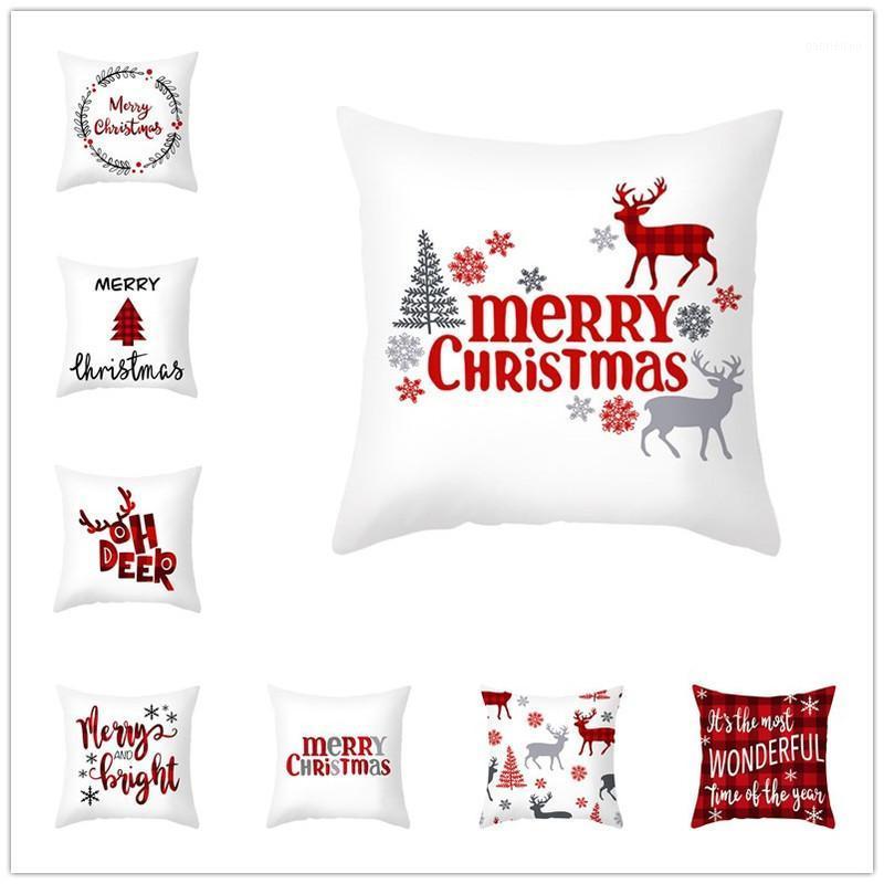 

45x45cm Bells Santa Claus Elk Christmas Pillowcase 2020 Christmas Decor for Home Merry Ornament Navidad Xmas Gifts1