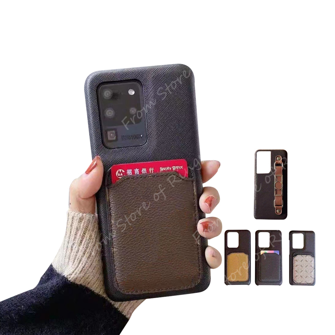 

Fashion Official Brown Flower Designer Leather Card Strap Phone Cases for Samsung Galaxy S10 S20 S21 S22 S105G NOTE 10 20 21 22 Plus Ultra Case Cover WD2203, Brandgg