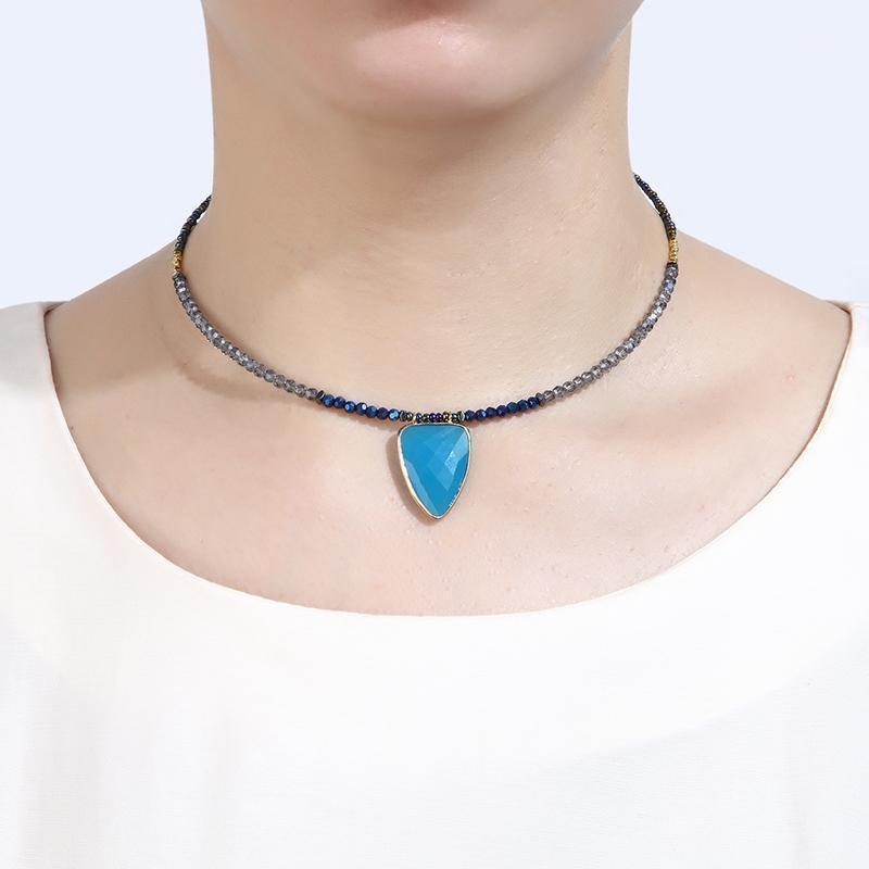 

Classic retro short pendant necklace collar female mature jewelry gifts1