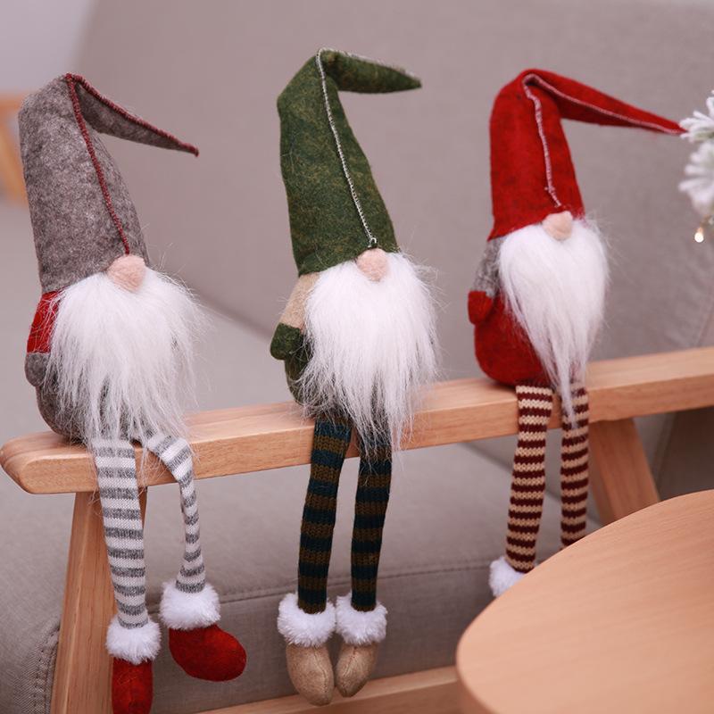 

santa faceless angel doll merry christmas tree ornament elderly pendants hanging santa claus xmas tree home decorations