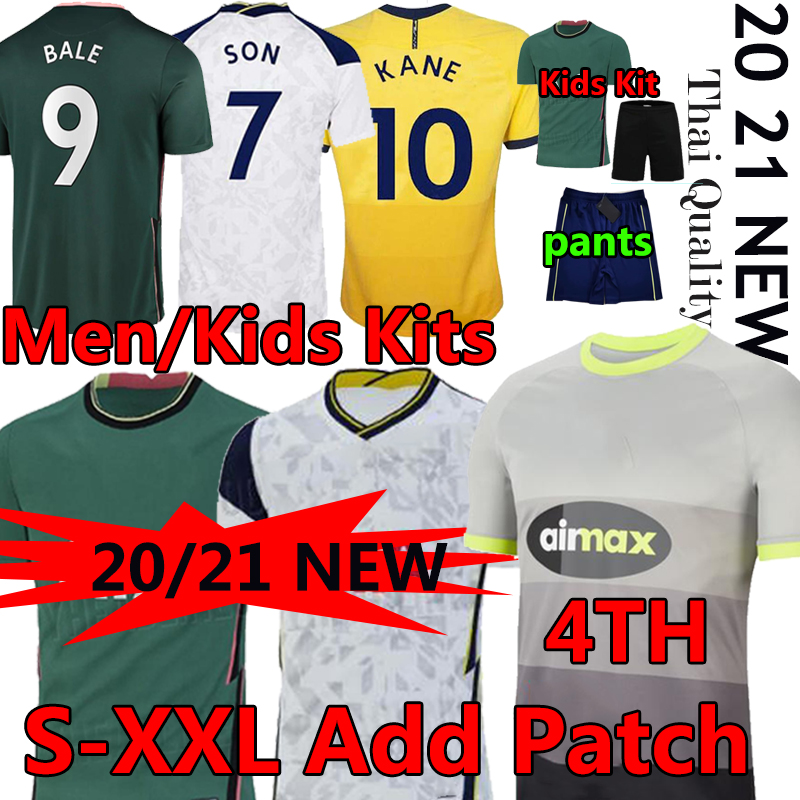 

fourth BALE KANE Soccer Jerseys 4th Lilywhites 2020 2021 SON DELE BERGWIJN VINICIUS LAMELA Football jerseys MEN WOMEN KIDS KITS pants, Away