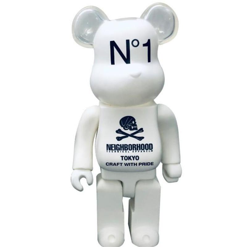 

HOT 400% 28CM Bearbrick Evade glue Skull White and Black bear figures Toy For Collectors Be@rbrick Art Work model decorations kids gift