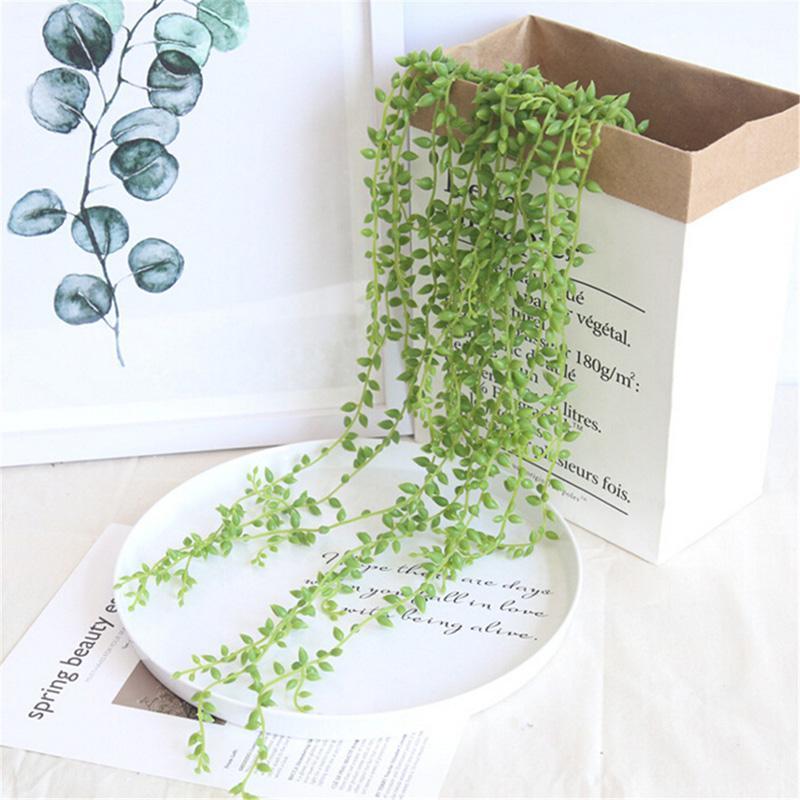 

Green Plant Artifical Lover Tears Succulents Wall Hanging Plastic Fake Flower Rattan Evergreen Wedding Imitation Decoration1