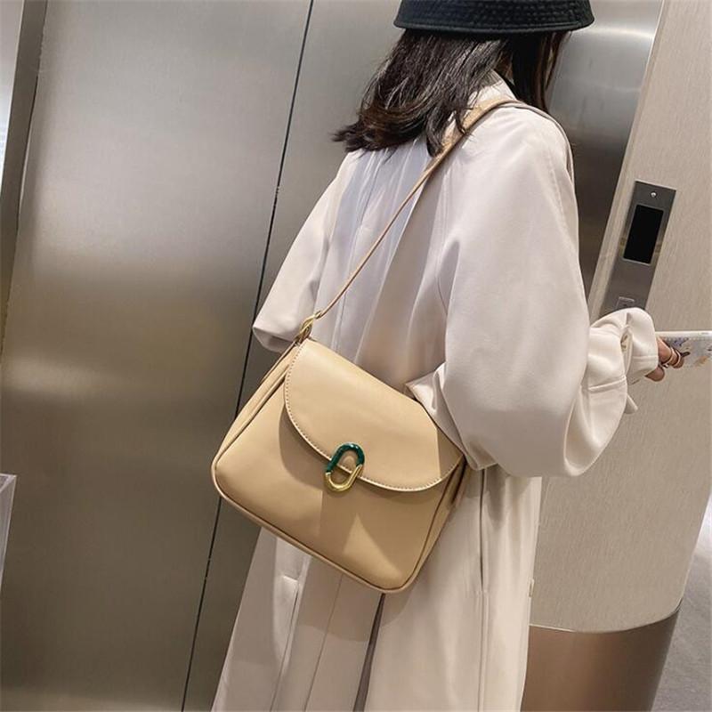 

Messenger bag woman bag 2021 autumn and winter new retro fashion small square wild woman shoulder, Photo color