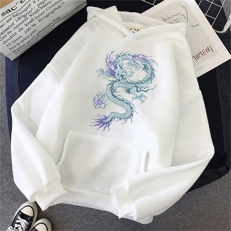 

cool Dragon plus size Print Sweatshirt for Women oversized tops Hoody Pullovers Casual Hoodies harajuku korean style clothes 201216