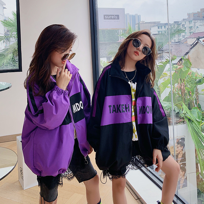 

Children Casual Jacket Teenage Girls Short Sports Jacket for Girls Waterproof Jackets for Kids Clothes Autumn Student Tops Coats 0930, Blue;gray