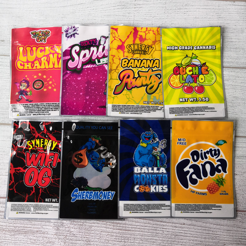 

85x125cm runtz bags Balla Monsta cookies bags Lucky charmz mylar bag Sherbmoney Dirty Sprite Leemix Smell Proof Packaging Bag