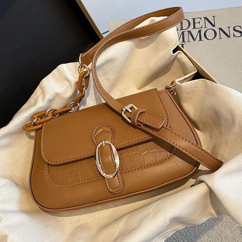 

Crocodile pattern 2021 Fashion female Tote Quality PU Leather Women Designer Handbag Chain Shoulder Messenger bag, Beige