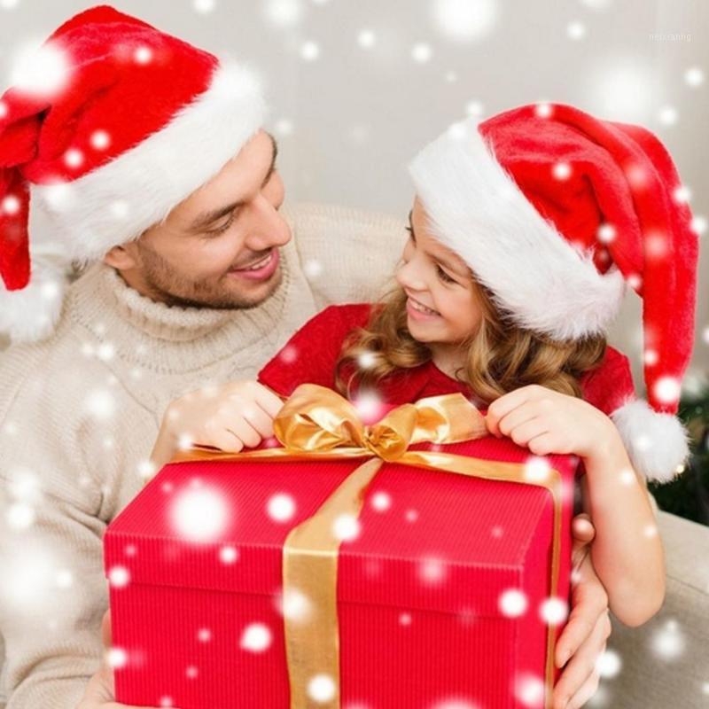 

Christmas Cap Plush Xmas Red Cap Santa Novelty Hat #3O101