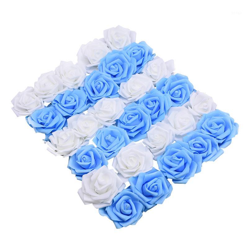 

20pc 6cm Foam Rose Artificial Flowers Head For Wedding Decoration Home Garden Xmas ornament DIY Wreath Scrapbooking Craft Access1, F11 light green