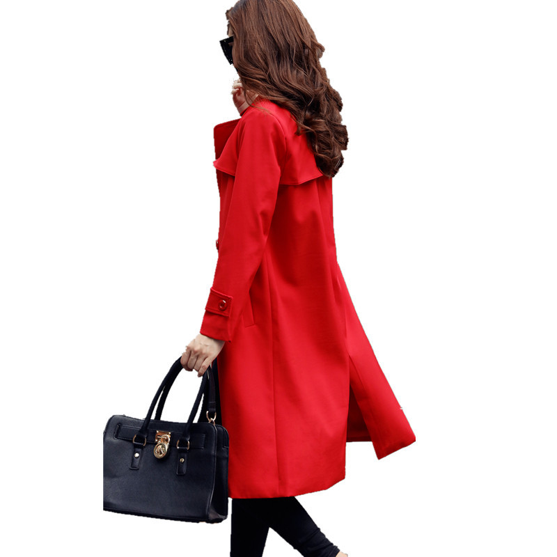

2021 New Spring Female Autumn Tunique Long Jacket Double Woman Breasted Trench Coat for Women Wxf117 L3zm, Red
