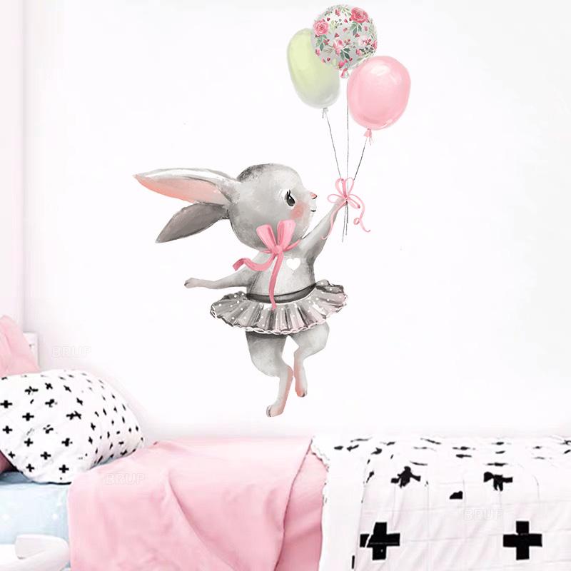 

Baby Room Cute Ballet Wall Stickers for Kids Room Baby Nursery Decoration Cartoon Wall Decals Girl Gift Home Decoration