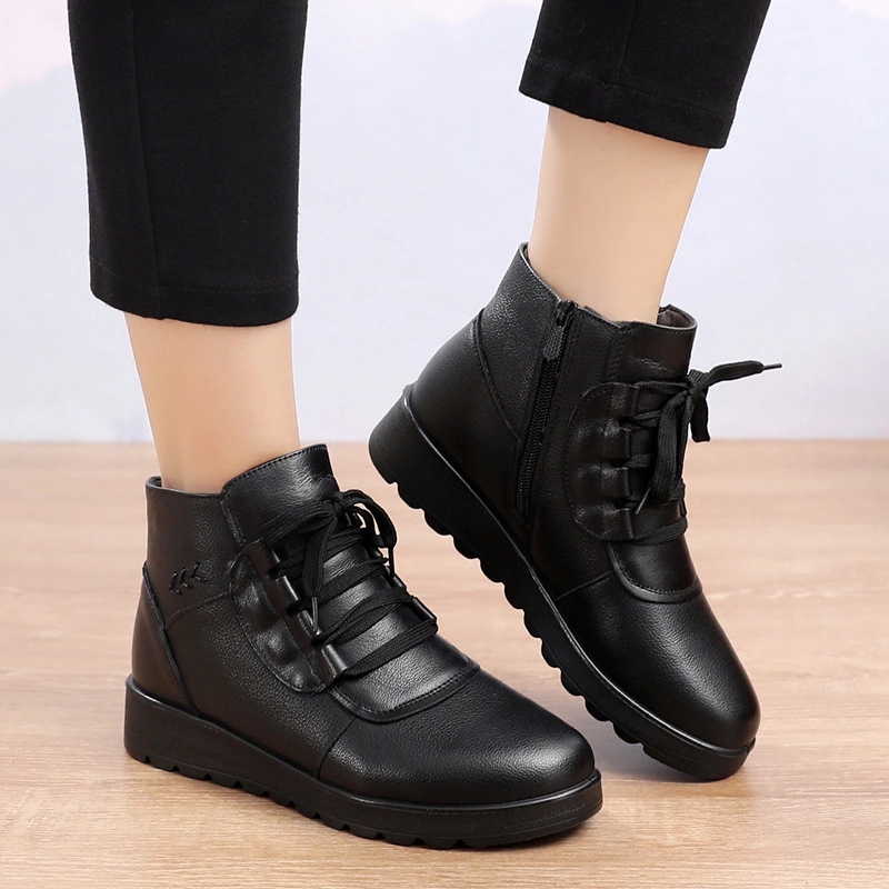 

hot sale women boots 2021 winter woman snow fashion boots 2021 Comfortable women snow large size winter shoes #si5C, Black