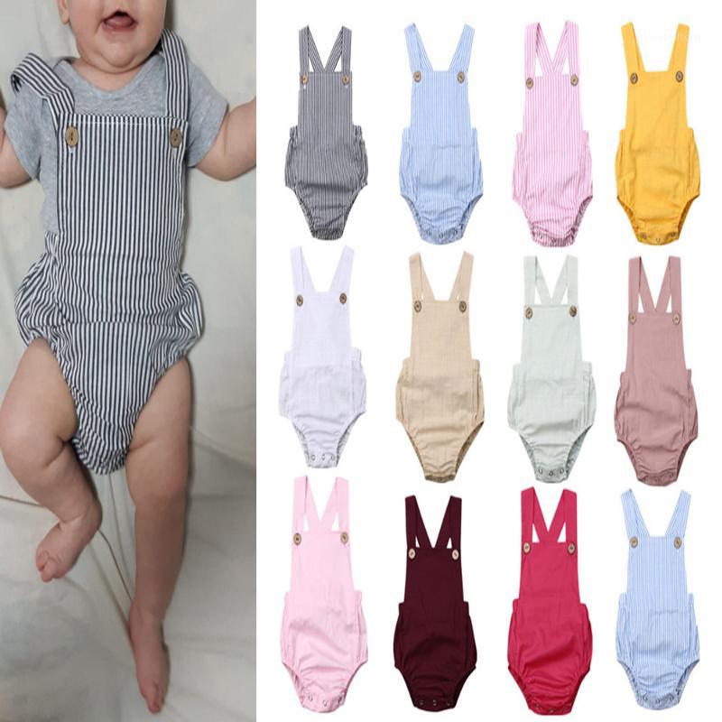 

0-3Years Toddler New born baby Girls Boys unisex solid color Bodysuits Backless Jumpsuits summer clothing1, Green