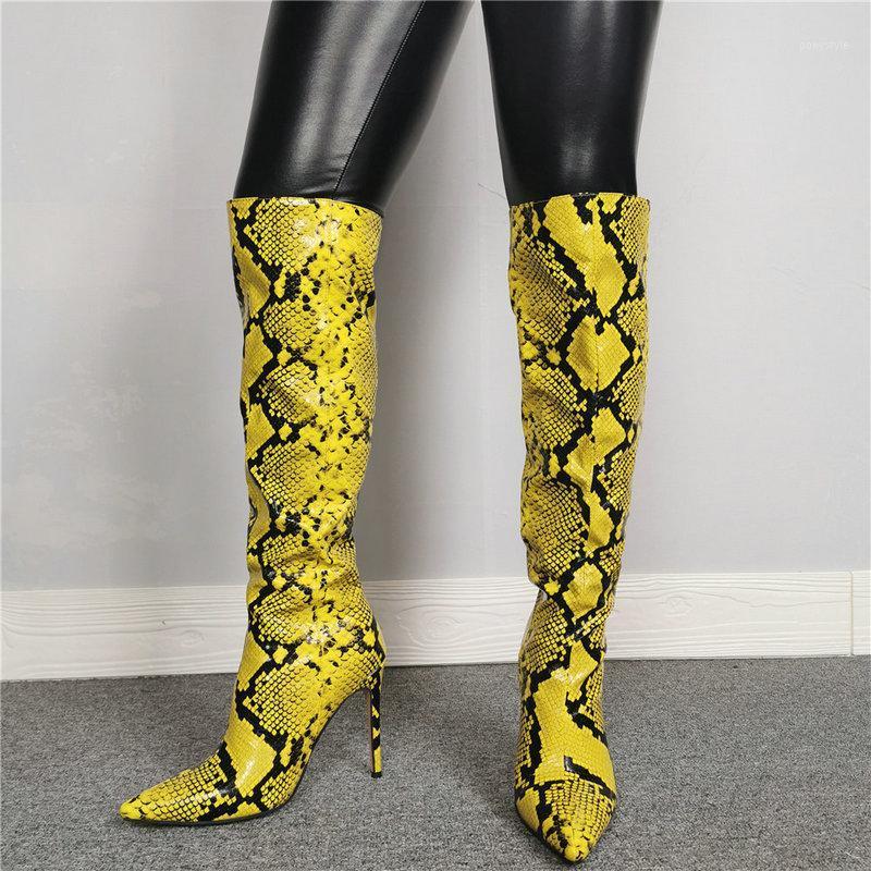 

TXCNMB Women Thigh High Boots Club Party Show Knee High Boots Shoes Woman Female Bota Botines Mujer Plus Size471, Yellow
