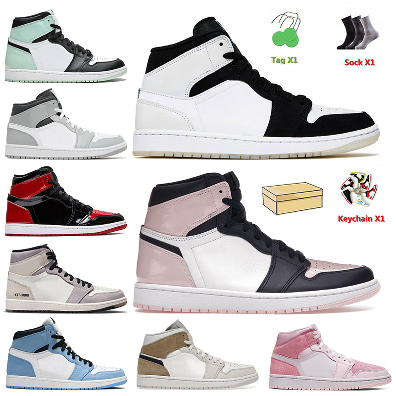 

Authentic OG 2022 Jumpman 1 Basketball Shoes Women Mens Diamond Shorts Atmosphere Tan Suede Light Smoke Grey Patent Bred High OG Mid Sports Trainers Sneakers Shadow, E42 high og light smoke grey 36-46