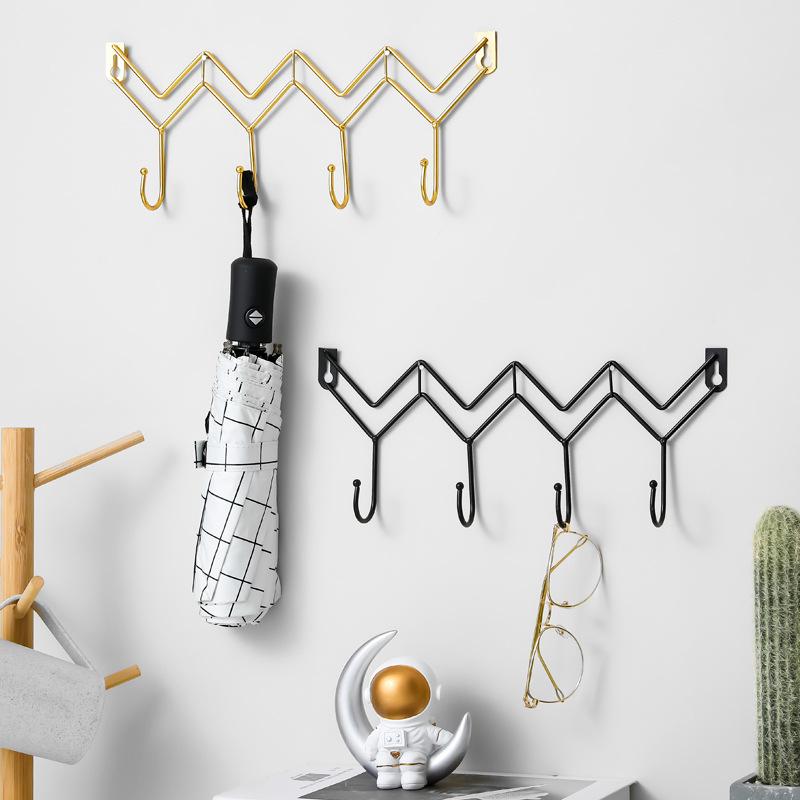 

Decorative Iron Wall Key Rack Holder with 5 Hooks Coats Keys Bags Jewelry Hanger Wall Mounted Hanging Home Decor Organizer