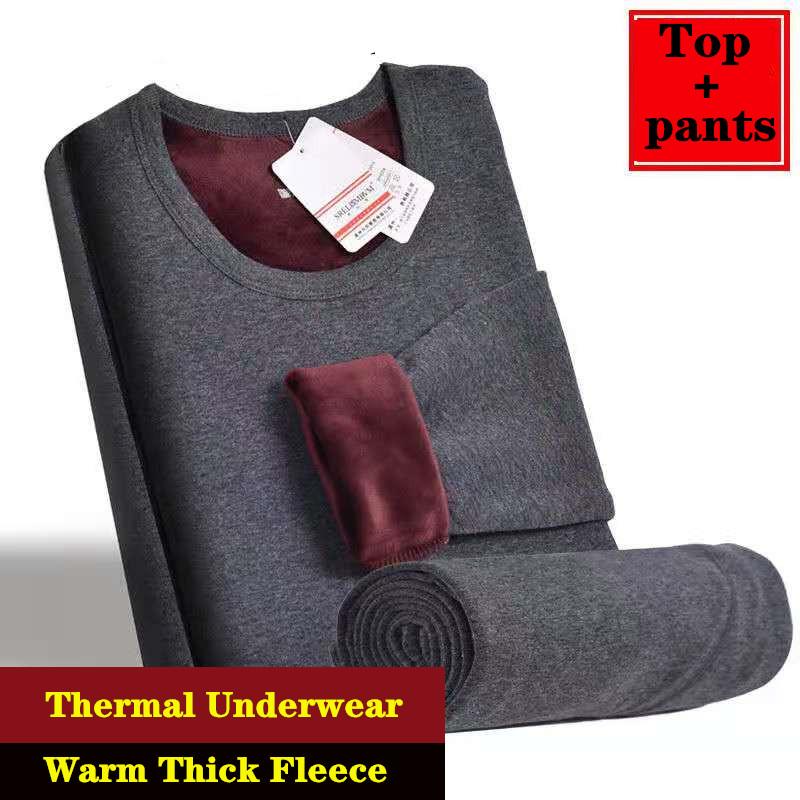 

2021 Winter Thermal Underwear For Men Women Long Johns Winter Women Thermo Shirt+pants Set Warm Thick Fleece Thermal Underwear, Black