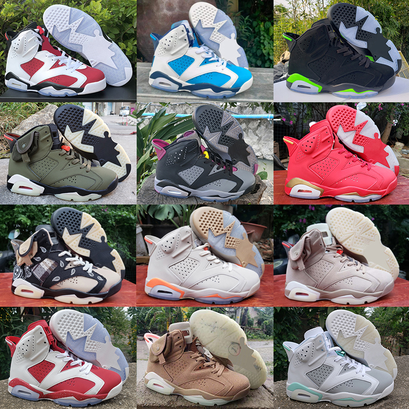 

2022 Jumpman 6s 6 UNC Men Basketball Shoes Red Oreo Bordeaux British Khaki Cactus Jack Pink VI Tiffany Blue Floral Hare Mens Womens Sneakers Trainers, As photo 24