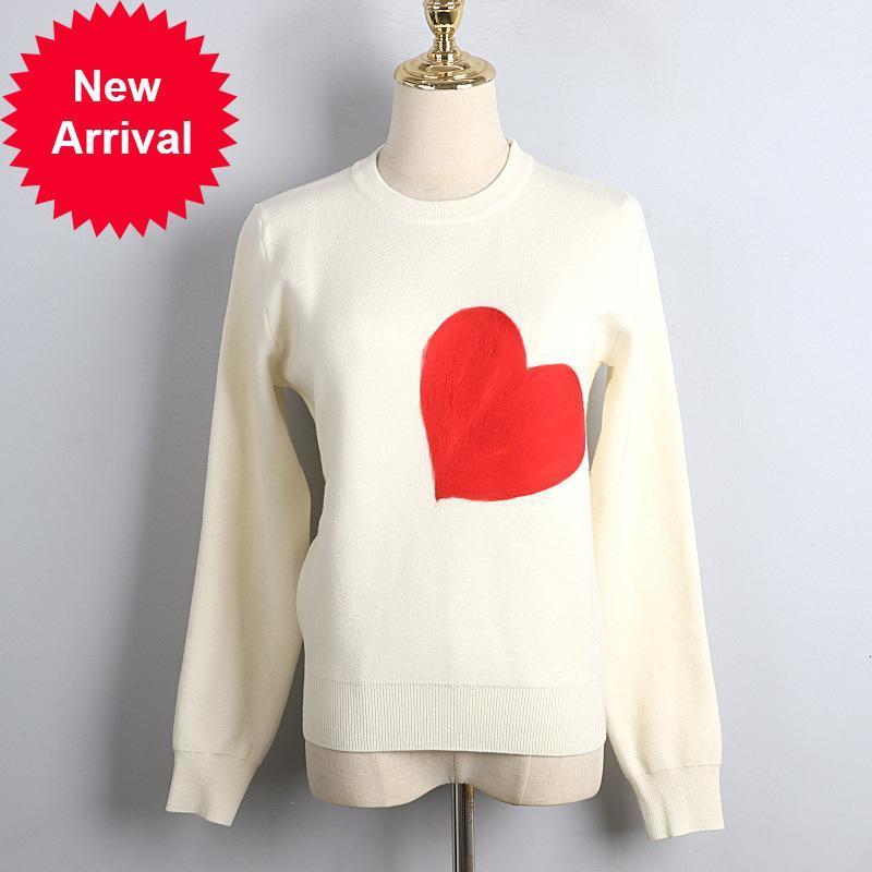

New Autumn 2021 New Winter Fashion Heart Love Forms Soft Sweaters Sweet Women's Fine Versatile Jumper Mesh Pullovers RQRS, Black
