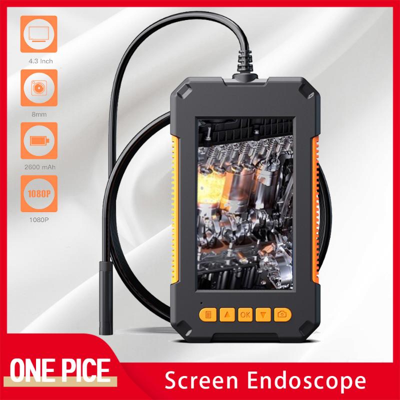 

8.0 mm 4.3'' Screen Endoscope 1080P HD IP67 Waterproof Integrated Industrial Borescope Handheld Hard Wire Snake Camera D3