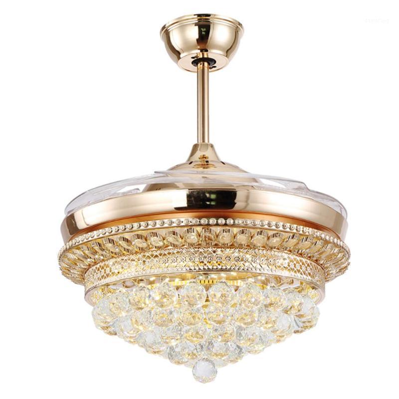 

Gold Ceiling Fan Light with Remote Control and Transparent Blades 3 Changeable Light Colors Ceiling Fans 42 inch Fandelier1