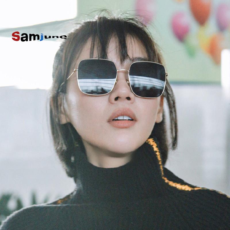 

Samjune Square Glasses Frame Women Retro Brand Designer Sunglasses for Female New Summer Oversized Sunglasses UV400 Oculos