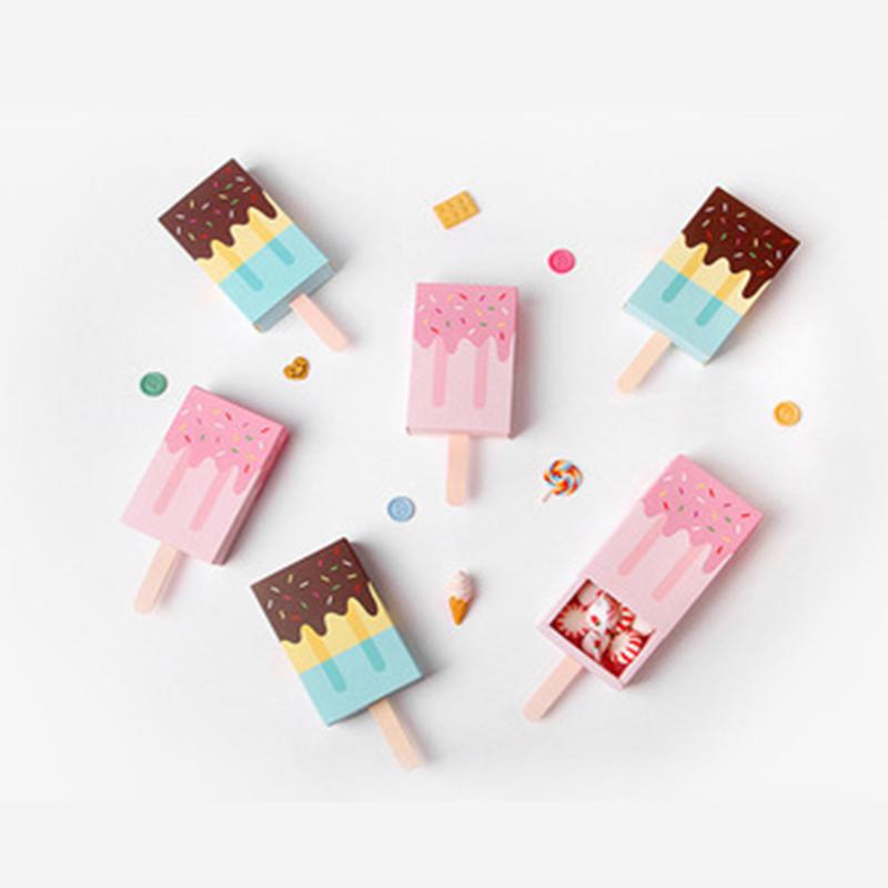 

10pcs/lot Ice Cream Shape Cookie Bag Wedding Party Cartoon Cute Animal Koala Bear Favor Box For Birthday Party Gift