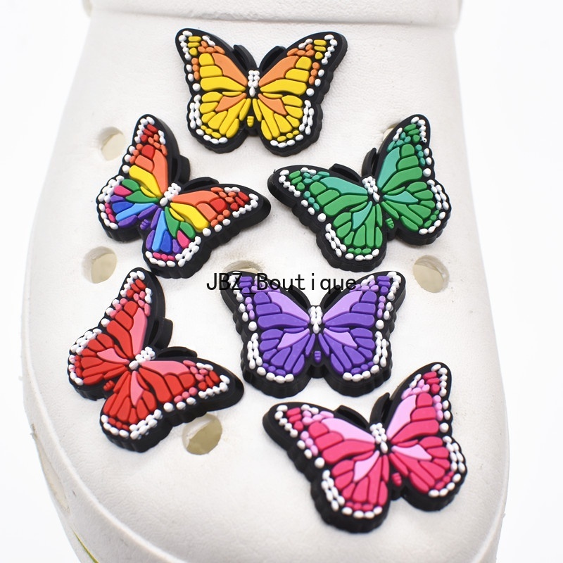 

Wholesale Colorful Butterflies Hot Pvc Shoe Charms for Croc Shoe Decorations for Girls Teens