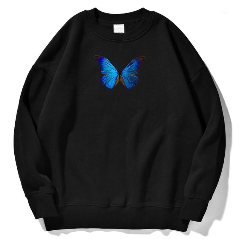 

Sweatshirts Blue Butterfly New Pattern Printing Autumn Clothing Male Korean Retro Sweatshirt Man Crewneck Streetwear Hooded Men1, Purple
