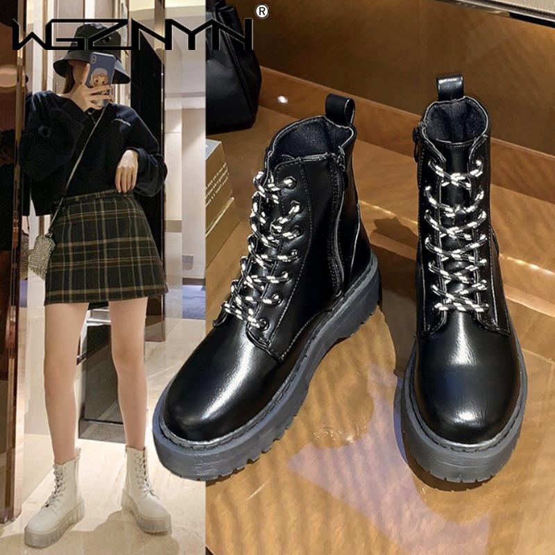 

Women Quality Ankle Boots Autumn Winter Brand Women Boots Crystal Soles Platform for Woman Chunky Motorcycle