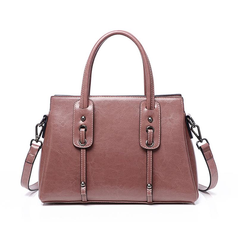 

New Genuine Leather Women Bags Fashion Luxury Handbags Tote Designer Cowhide Leather Shoulder Bag Women Brand, Black