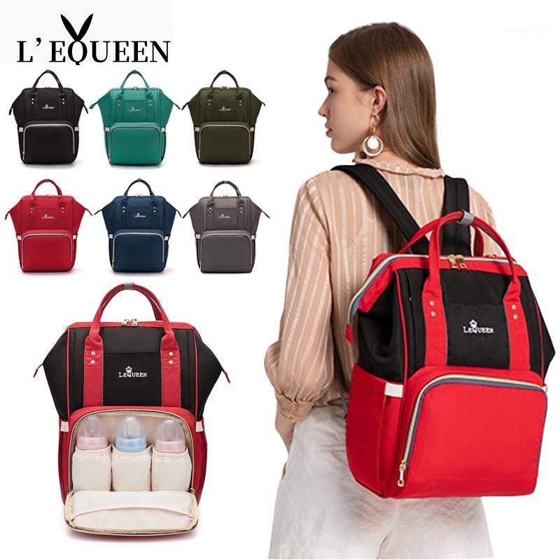 

LEQUEEN Zipper Mummy Diaper Bags Maternity Handbags Large Capacity Women Travel Backpacks Waterproof Baby Nappy Nursing Bags1, Red