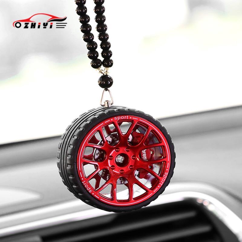 

ZHIYI Car decoration pendant ABS tire car mirror hanging Ornament keychain decorations accessories1