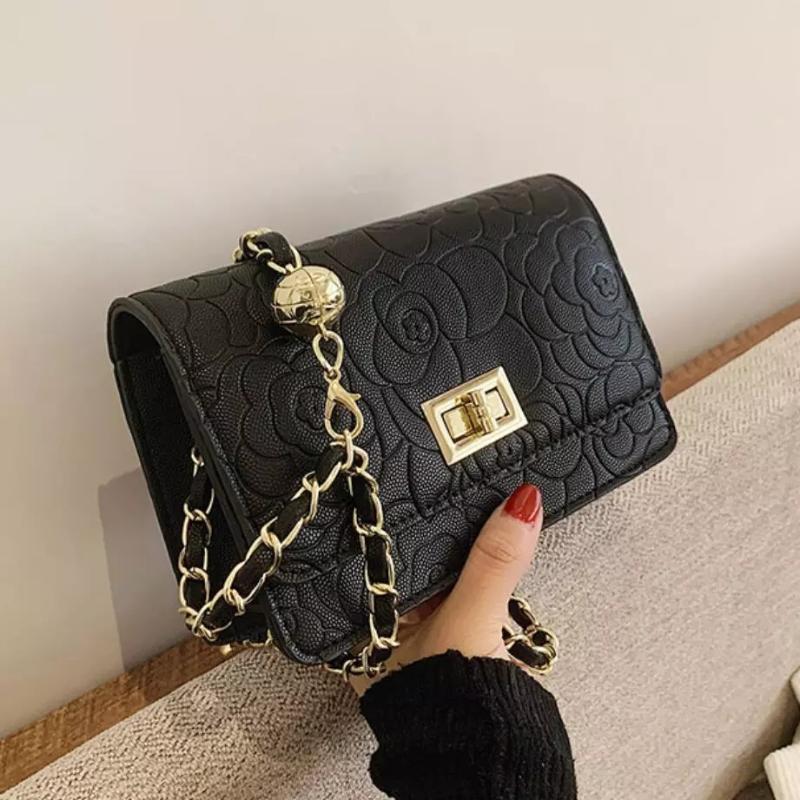 

Ladies Square Crossbody bag 2021 New High-quality PU Leather Women's Designer Handbag Chain Shoulder Messenger Bag, White