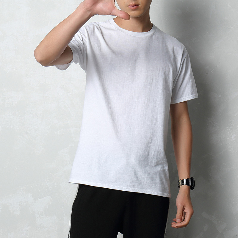 

2021 Brand New Men's T-shirts Short Sleeves Loose Fashion T-shirts for Male Casual Solid Color Tops Tshirt, Gray