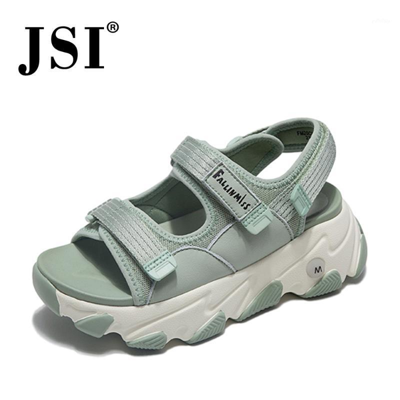 

JSI casual sandals woman breathable upper one trap design walking sandals woman practical hook&lock design sport jh141, Green