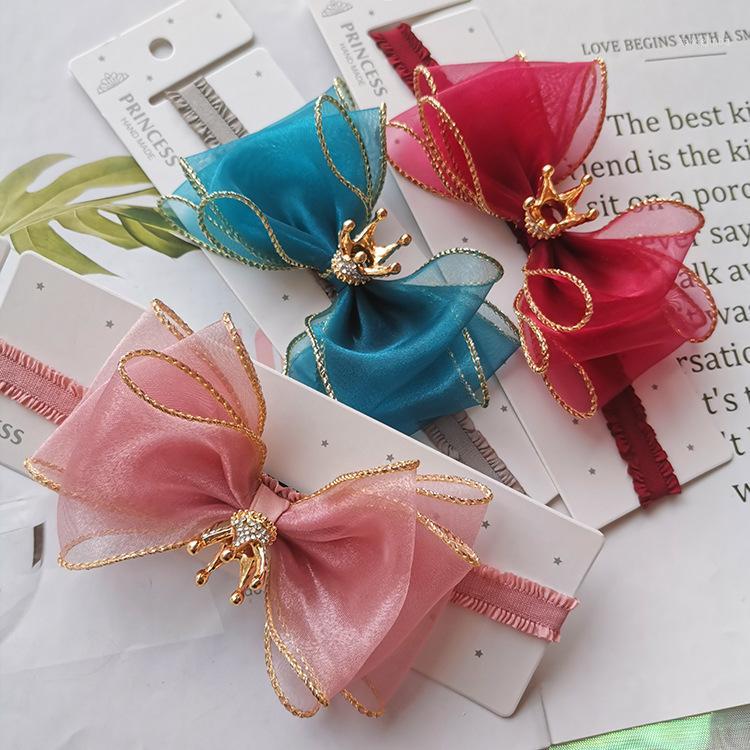 

10pcs/lot Gem Crown 5.12\" Girls Hair Bows Baby Headband Kids Newborns Hairband Head Hoop Children Hair Accessories DHL($150)1, B-10pcs