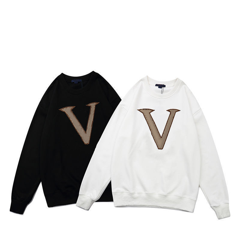 

Men Women Letter Embroidered Sweatsuit Plus Velvet Padded Hoodies Casual Sweatshirt Pullover Sweater, White