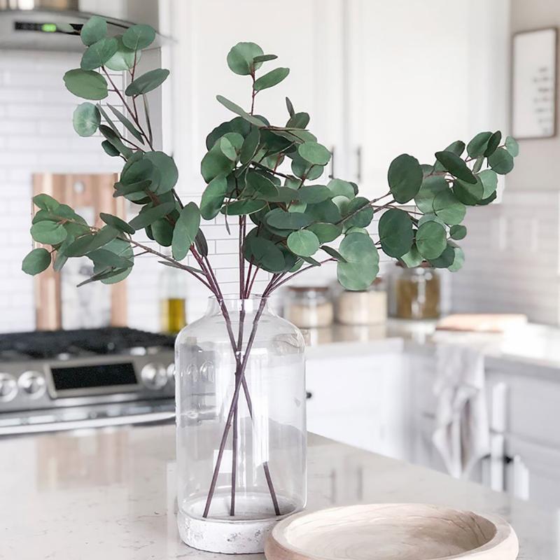 

1Pc Eucalyptus Bouquet Artificial Plants Autumn Fake Plant DIY Room Home Decor Accessories Artificial Vine Wedding Decoration, Eucalyptus 4