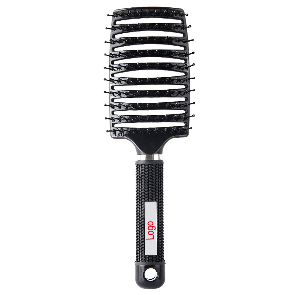 

CB007 Customised Logo Women Hair Scalp Massage Comb Wet Curly Detangle Big Curve Hair Brush Comb for Salon Hairdressing Styling Tools