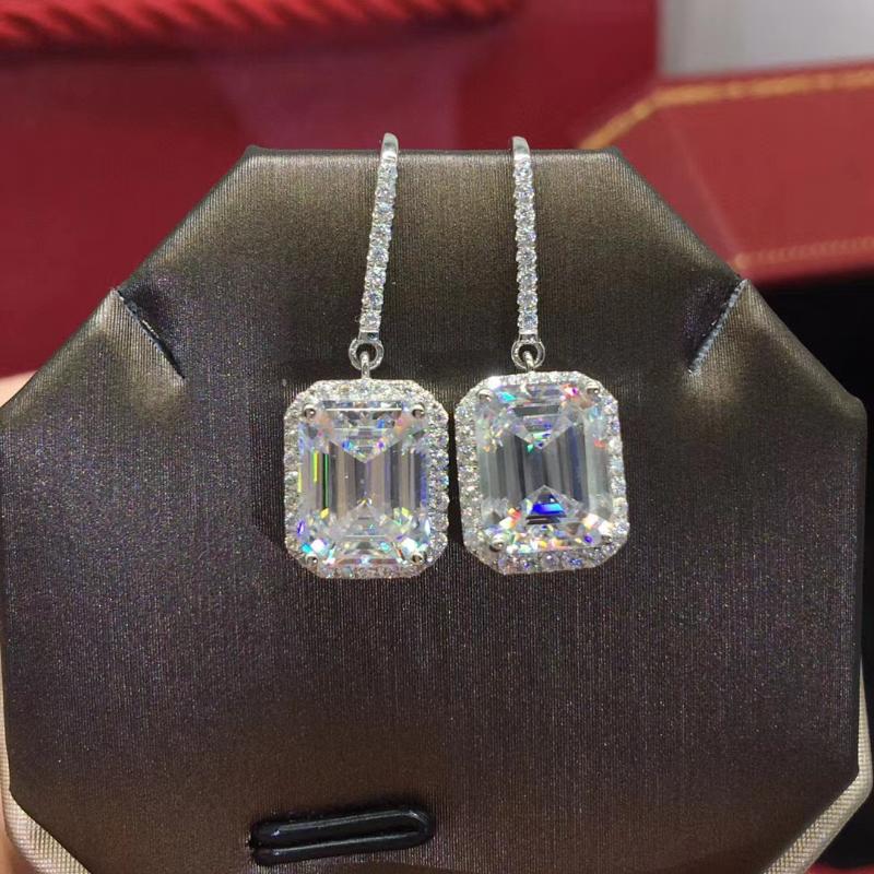 

Free Shipping Clearance Sale 925 Sterling Silver White Natural Moissanite Jewelry De Silver 925 Jewelry Drop Earrings for Women