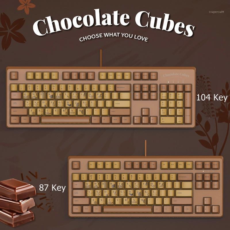 

Keyboards All Ajazz AK533 Chocolate Cube 87/104 Key USB Wired Mechanical Keyboard Desktop Notebook Gaming For Home Office1
