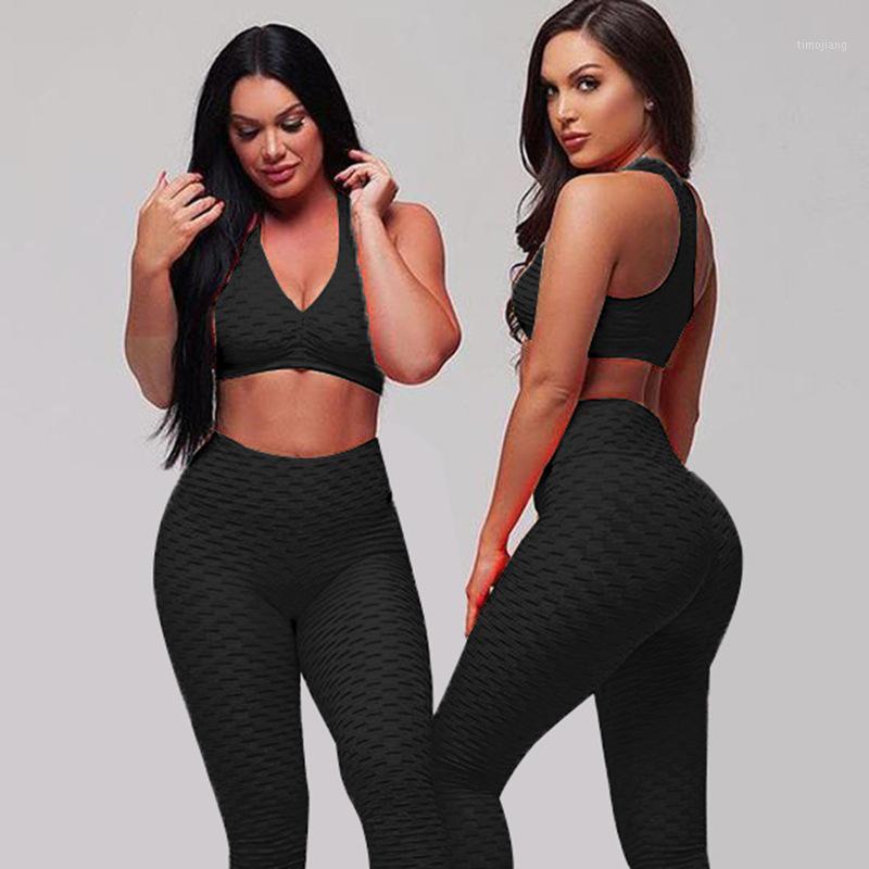 

Youthreadyv Fitness Yoga Set Women Sleeveless Leggings Yoga Suits Running Workout Gym Wear Tight Slim Training Sports Suit1, Black