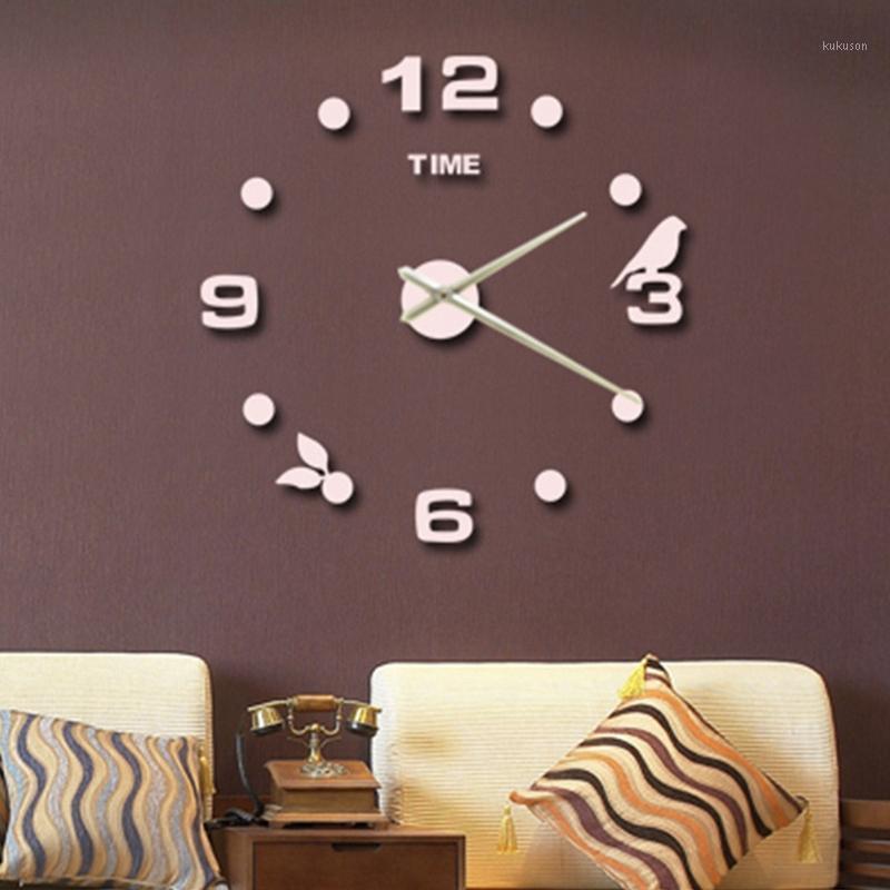 

Modern Quartz Clocks DIY 3D Big Wall Clock Wall Sticker Clock for Living Room Decor Silver1