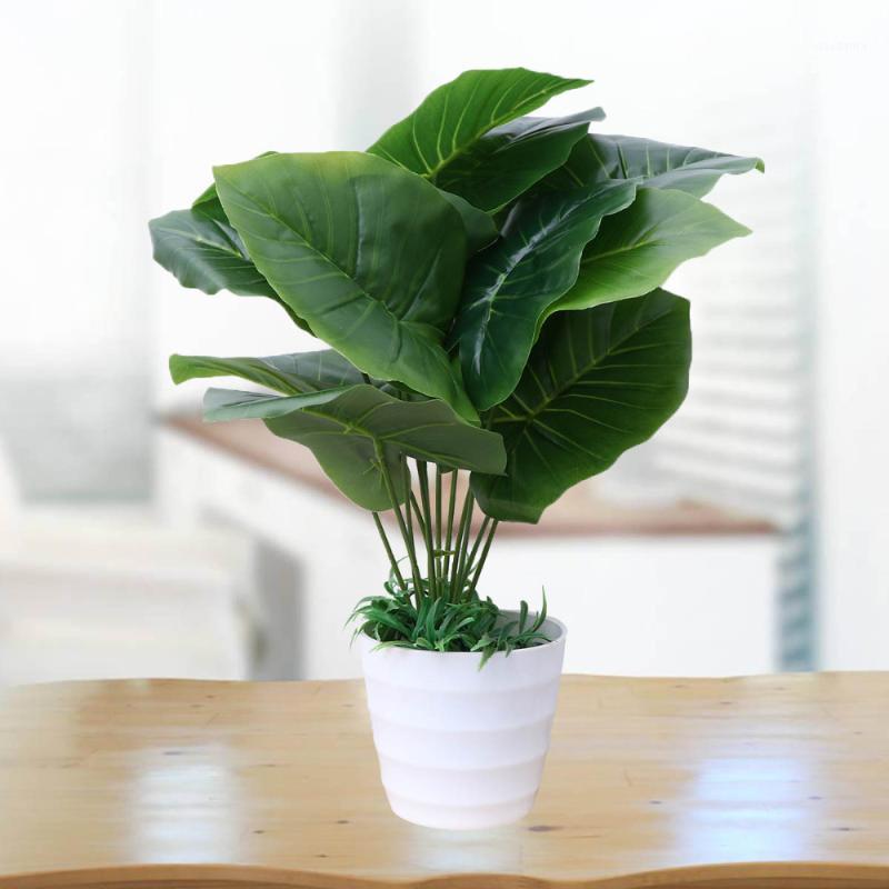 

45cm Artificial Bonsai 12 Leaves Faux Plant Fake Plant with Pots for Home Office Window Table Decorations1, As shown
