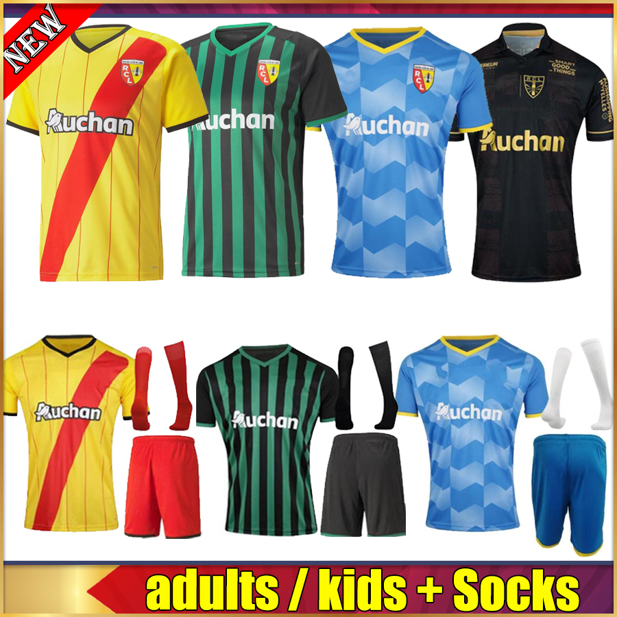 

21 22 RC Lens soccer jerseys Adult Children's suit + Socks KAKUTA GANAGO SOTOCA FOFANA enfants BANZA 2021 2022 Football Shirts top thai quality, Third kids kit