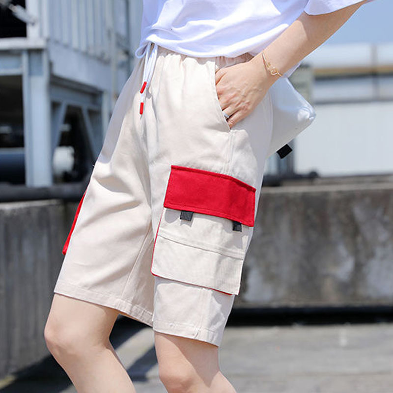 

2021 New Female Wide-legged Summer Wears Women' High Cargo Short Pants Plus Size Baskrat Shorts HPYC, White